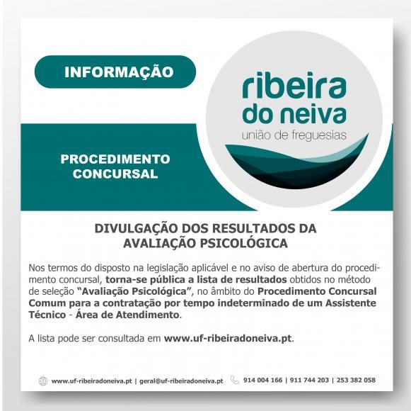PROCEDIMENTO CONCURSAL - RESULTADOS AVALIA&Ccedil;&Atilde;O PSICOL&Oacute;GICA